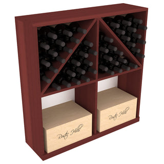 Elementcollection Solid Case Wine Bottle Bin With Top 1 Cherry Stained