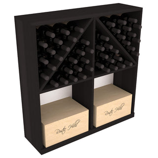 Elementcollection Solid Case Wine Bottle Bin With Top 1 Black Stained