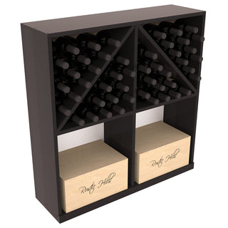 Elementcollection Solid Case Wine Bottle Bin With Top 1 Black Stained