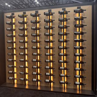 V Bar Floating Wine Rack - Double Spaced Label View Pegs