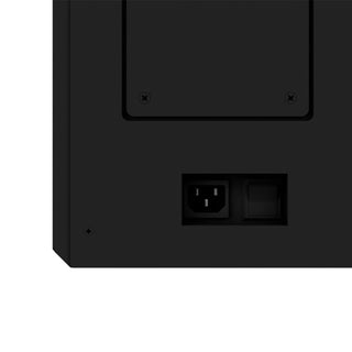 Caption Flexible front or rear power supply with standard outlet compatibility