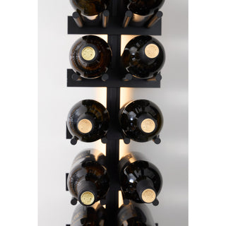 caption Close up of 2 Bottles Wide Cork Forward V Bar Glow (with LED Lighting)
