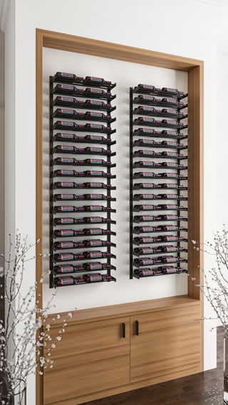 Inset cabinet installation of Evolution Wine Wall Racks
