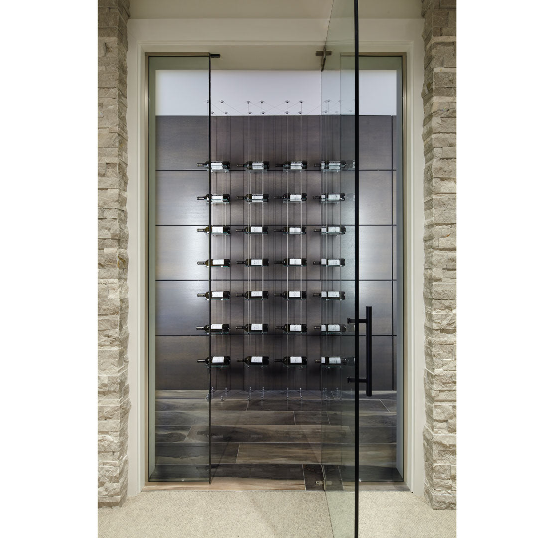 Glass wine cooler online wall