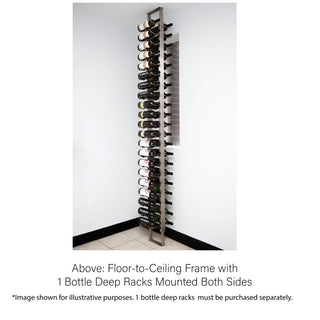 Floor to Ceiling Mounting Frame Shown with Racks and Bottles Mounted Both Sides