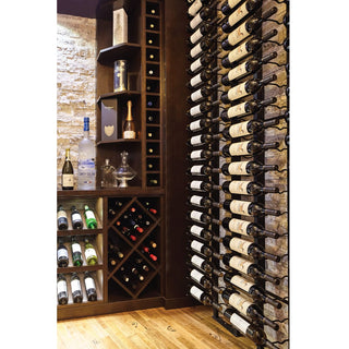 Black VintageView wine racks in wine cellar
