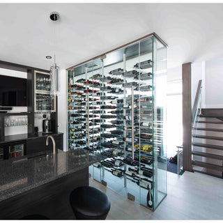 Toronto Glass Wine Cellar with Millesime Wine Rack