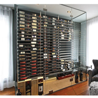 Custom Glass Wine Wall with Millesime Streamline Wine Racking