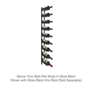 Flex Mounting Strips for Cork Forward Wine Pegs - Gloss Black Finish