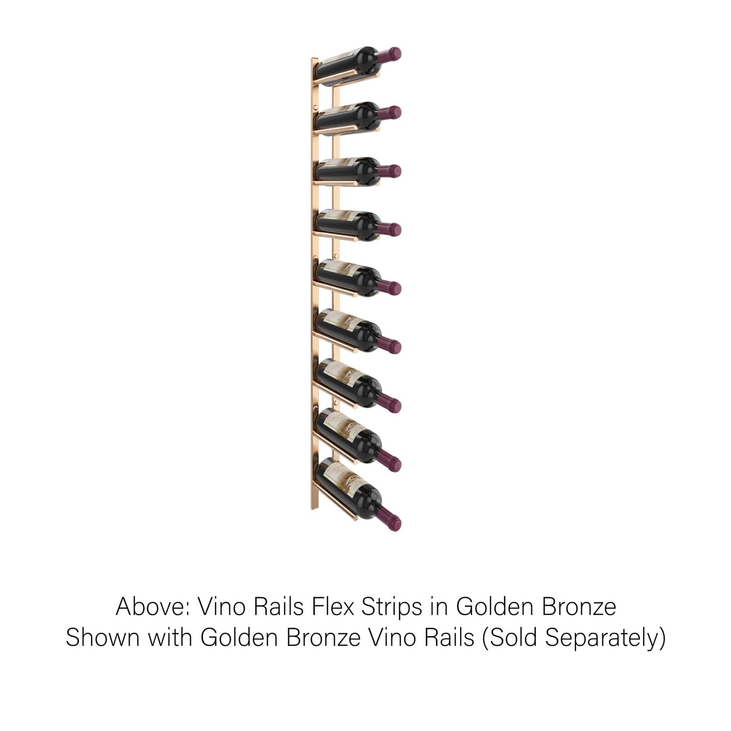 Flex Mounting Strips for Cork Forward Wine Pegs - Golden Bronze Finish