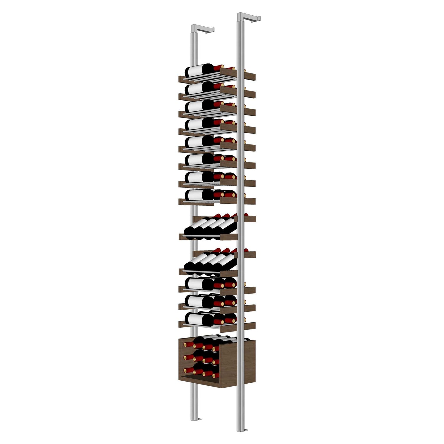 Millesime All-Star Wine Rack - 3 Bottle Deep & 8 Feet High Floor to ceiling wine rack display 