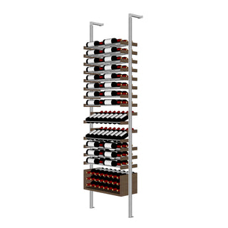Millesime All-Star Wine Rack - 3 Bottle Deep & 8 Feet High aluminum and wood label forward wine rack