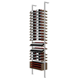 Millesime All-Star Wine Rack - 3 Bottle Deep & 9 Feet High aluminum and wood label forward wine rack