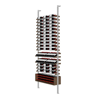 Millesime All-Star Wine Rack - 2 Bottle Deep & 9 Feet High modern walnut wine label and cork forward wine rack and display