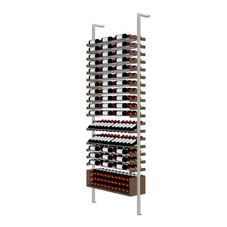 Millesime All-Star Wine Rack - 3 Bottle Deep & 9 Feet High modern walnut wine label and cork forward wine rack and display
