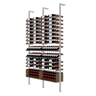 Millesime All-Star Wine Rack - 3 Bottle Deep & 8 Feet High Label and cork forward wine display