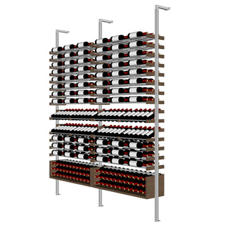 Millesime All-Star Wine Rack - 3 Bottle Deep & 8 Feet High Label and cork forward wine rack display