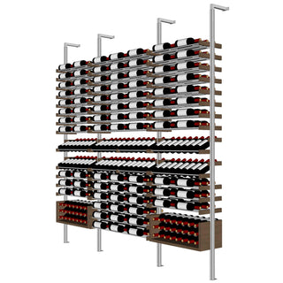 Millesime All-Star Wine Rack - 3 Bottle Deep & 8 Feet High Label and cork forward wine rack display