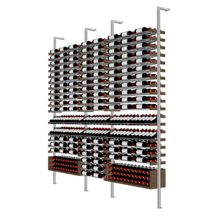 Millesime All-Star Wine Rack - 3 Bottle Deep & 9 Feet High Label and cork forward wine rack display
