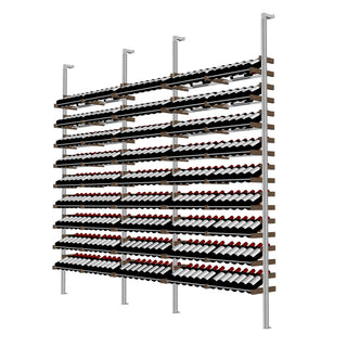 Millesime Showcase Wine Rack -108 bottle wide 8 Feet High aluminum and wood label forward wine racks