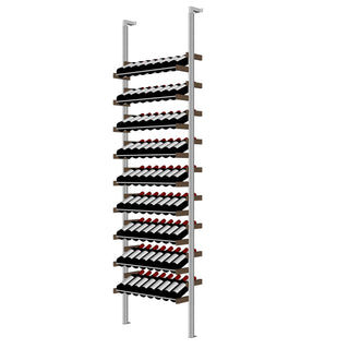 Millesime Showcase Wine Rack -29 bottle wide 8 Feet High aluminum and wood label forward wine racks