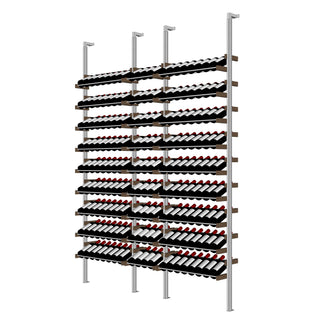 Millesime Showcase Wine Rack -72 bottle wide 8 Feet High aluminum and wood label forward wine racks