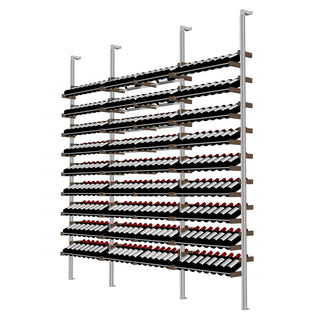 Millesime Showcase Wine Rack -96 bottle wide 8 Feet High aluminum and wood label forward wine racks