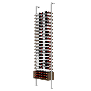 Millesime U Shelf Wine Rack -2 bottle wide 2 bottle deep  & 9 Feet High label view aluminum and wood wine display