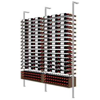 Millesime U Shelf Wine Rack -6 bottle wide 3 bottle deep  & 8 Feet High label view  & cork forward wine display and rack